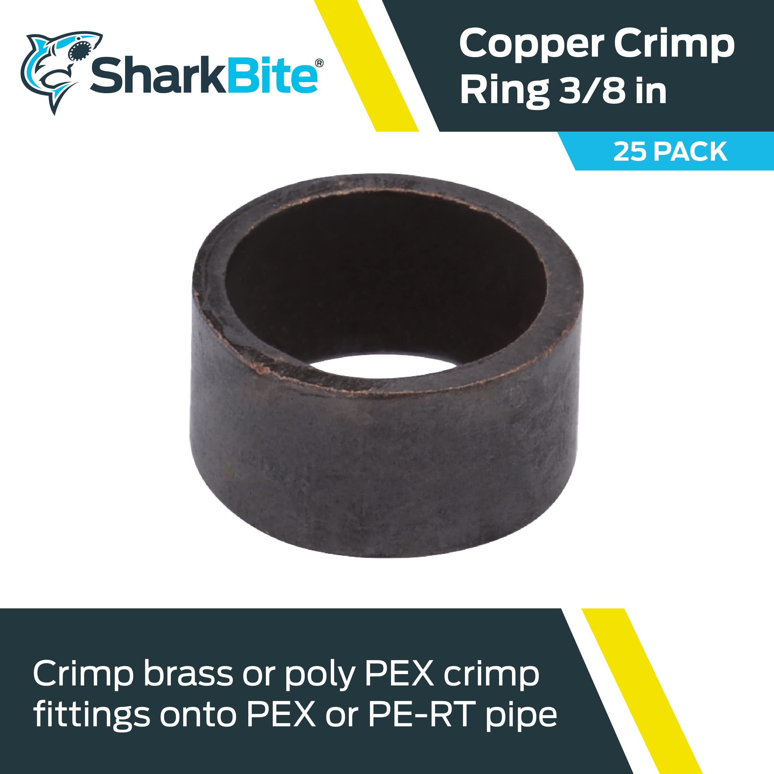 Amazon.com: SharkBite 3/8 Inch Copper Crimp Rings, Pack of 25, PEX